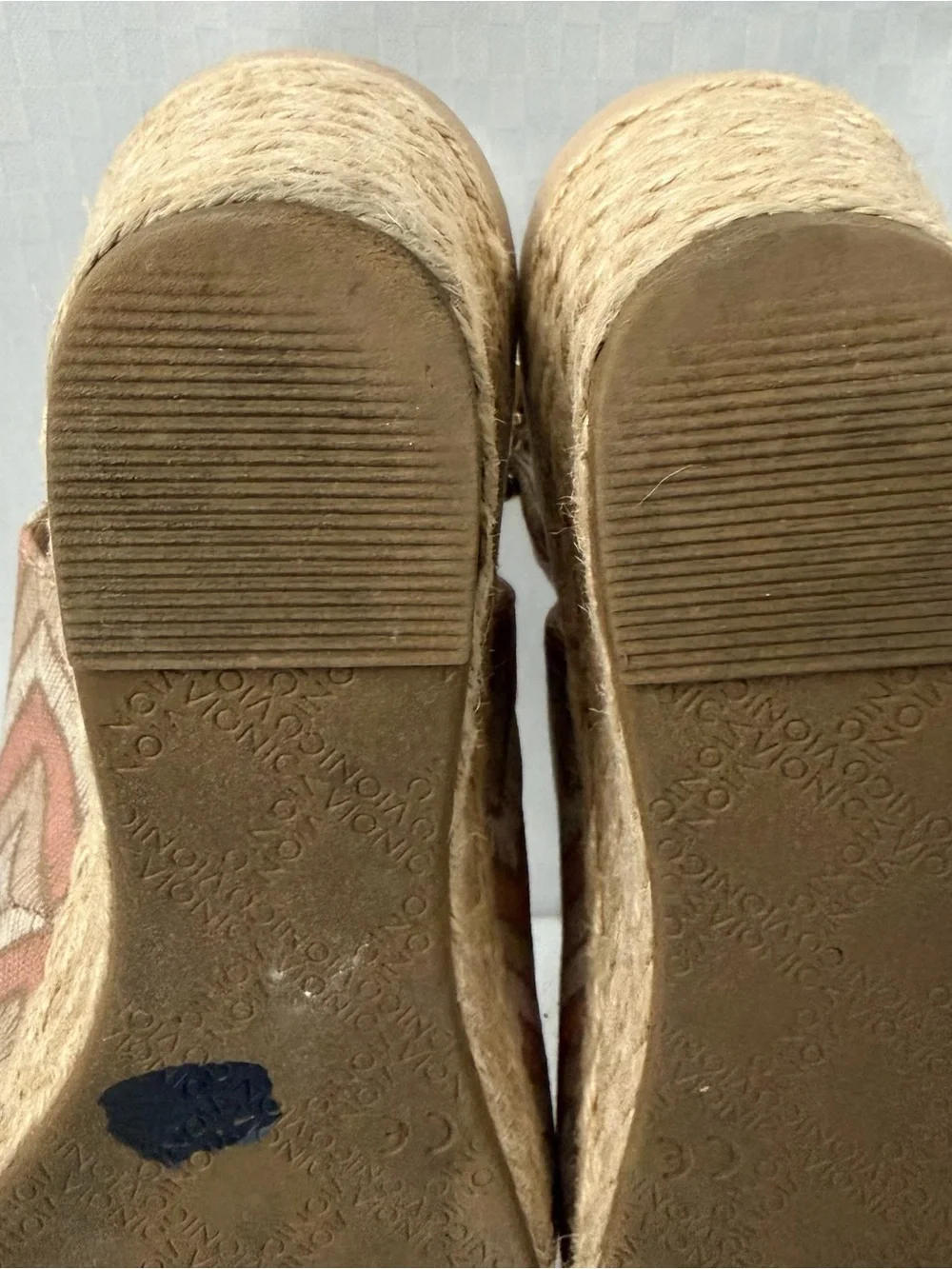 Vionic Coralina Chevron Espadrille Wedge‎ Sandals Womens Size 8